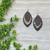 Snakeskin Leather Designer Canvas Earrings