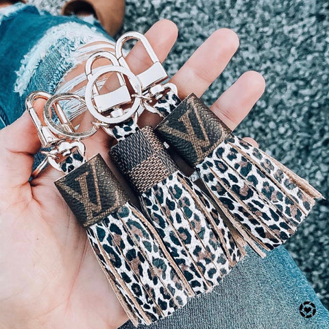 Authentic Repurposed Leopard Leather Tassel