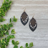 Leopard Leather Designer Canvas Earrings